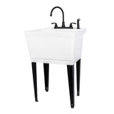 TEHILA Utility Sink Laundry Tub with Gooseneck Faucet and Side Sprayer