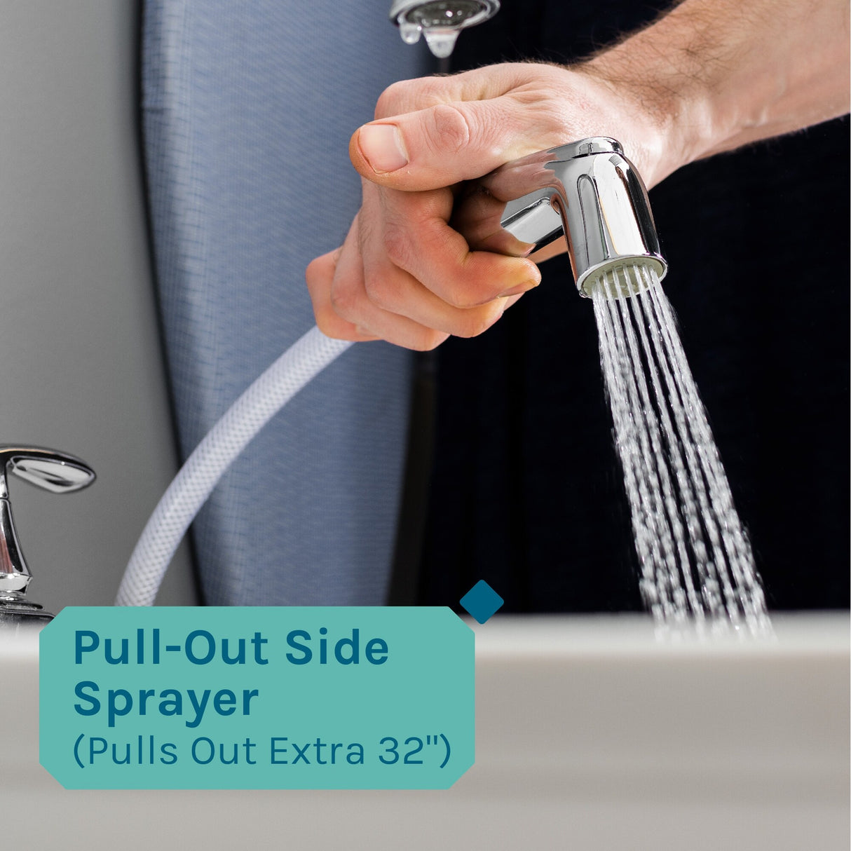 TEHILA Utility Sink Laundry Tub with Gooseneck Faucet and Side Sprayer