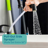 TEHILA Utility Sink Laundry Tub with Gooseneck Faucet and Side Sprayer