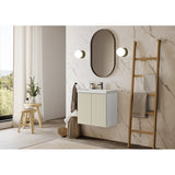 TENOR frameless, modern wall hung 24 inch bathroom vanity with sink for small and narrow bathrooms and powder rooms