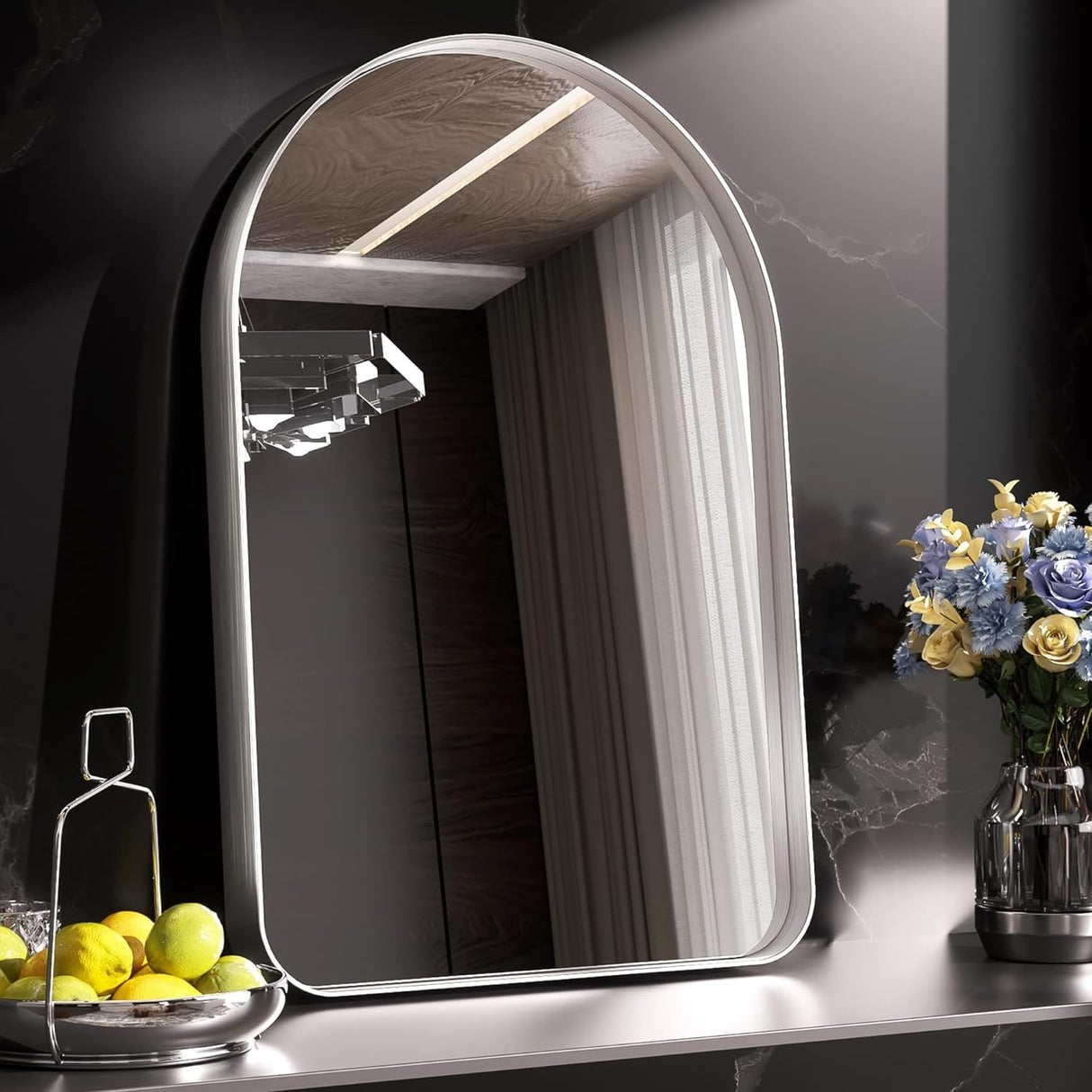 TETOTE Modern Arch Bathroom Wall Mounted Vanity Mirrors