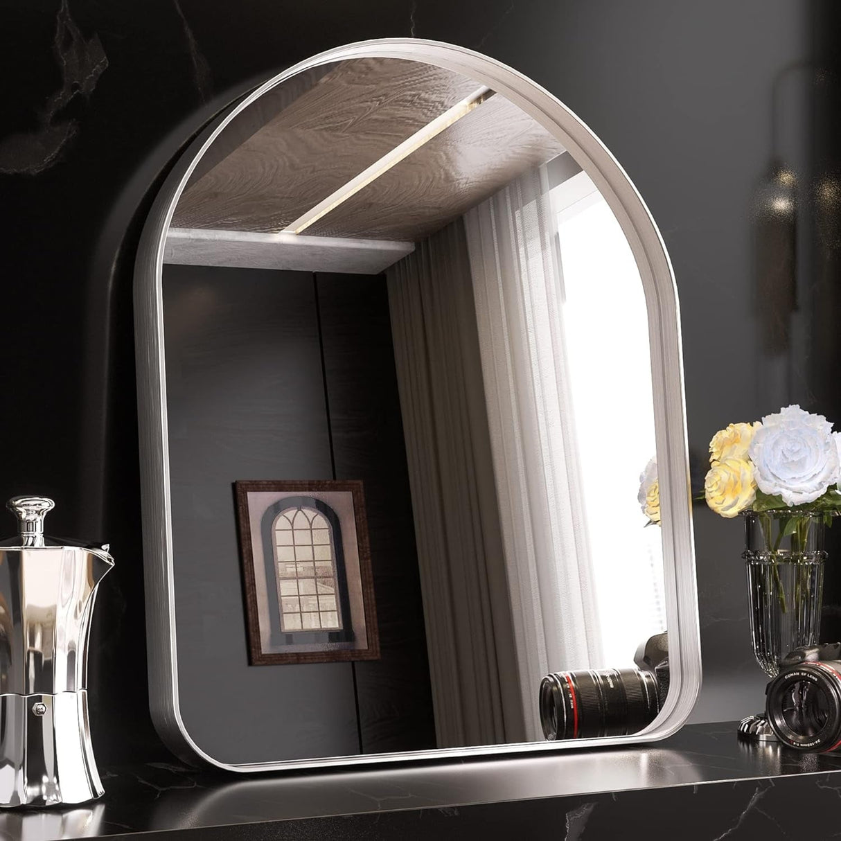 TETOTE Modern Arch Bathroom Wall Mounted Vanity Mirrors