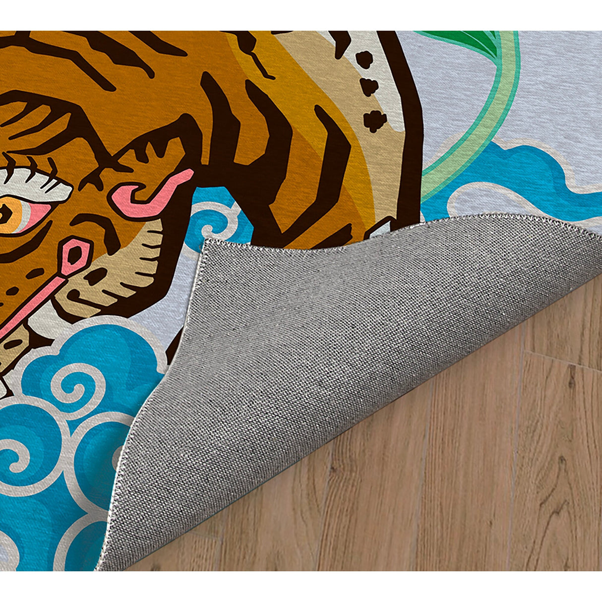 TIBETAN TIGER FLORAL SKY Area Rug By Kavka Designs