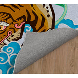 TIBETAN TIGER FLORAL SKY Area Rug By Kavka Designs