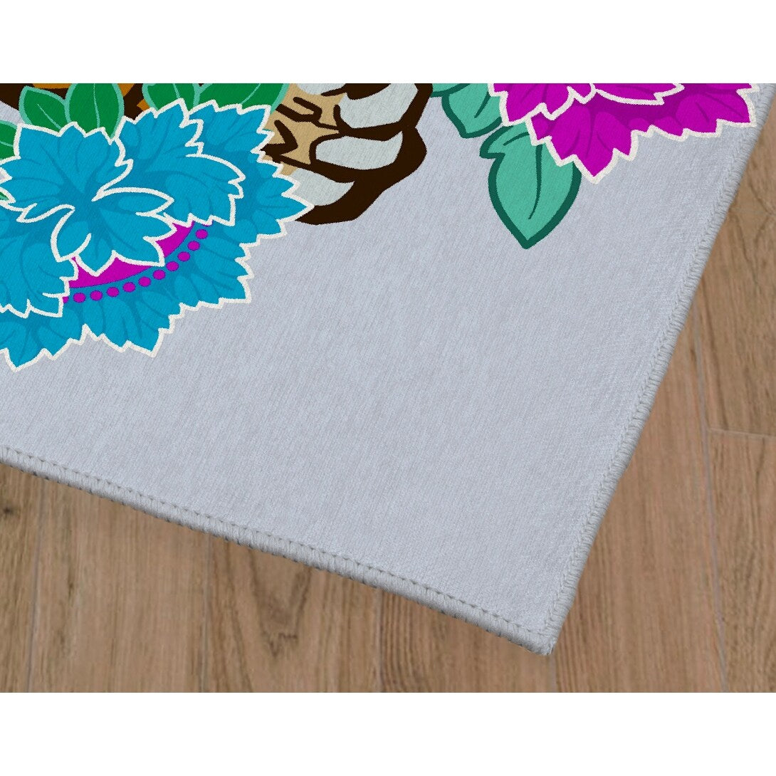 TIBETAN TIGER FLORAL SKY Area Rug By Kavka Designs