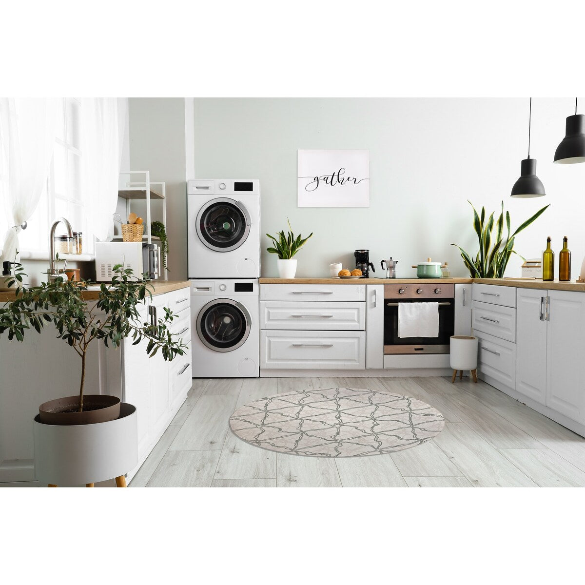 TIED DOWN Kitchen Mat By Kavka Designs