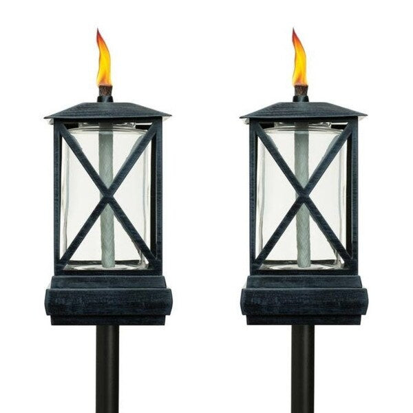 TIKI® Brand 65-Inch Square Beacon Metal Torch Black 2-pack TIKI® Brand 65-Inch Square Beacon Metal Torch Black 2-pack