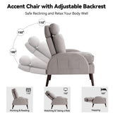 HOMYKA Upholstered Chaise Lounge Chair with Adjustable Backrest Storage Ottoman