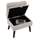 HOMYKA Upholstered Chaise Lounge Chair with Adjustable Backrest Storage Ottoman