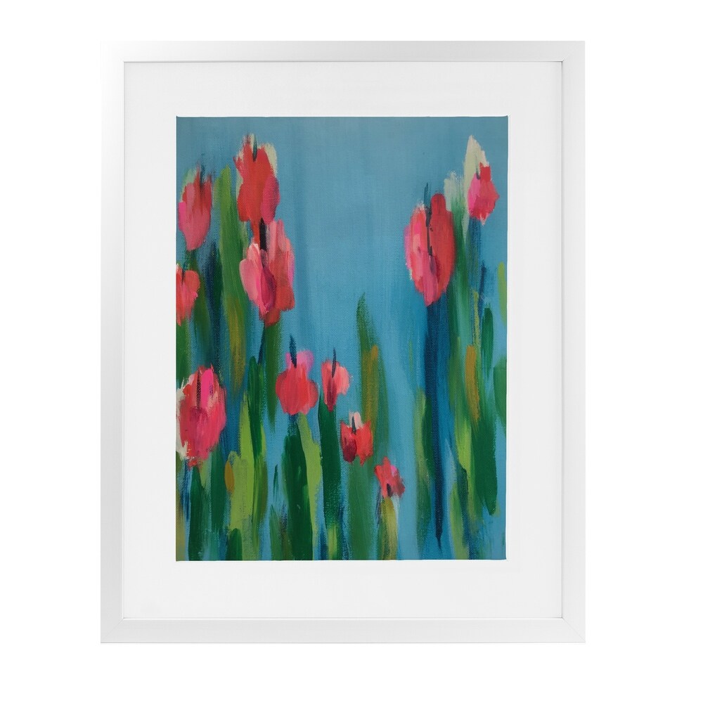 TIPSY TEXTING White Framed Giclee Print By Kavka Designs