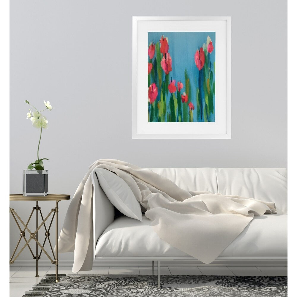 TIPSY TEXTING White Framed Giclee Print By Kavka Designs