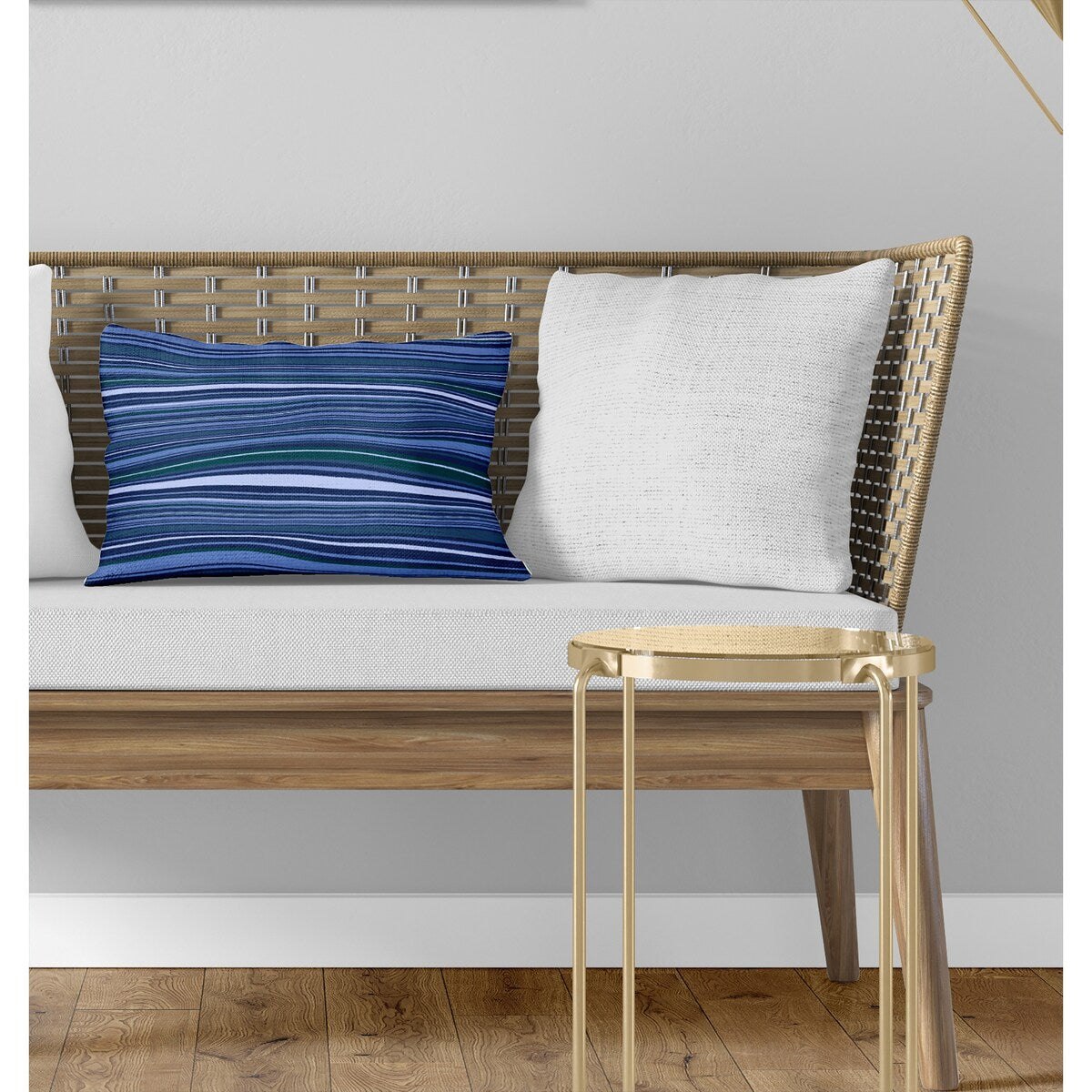 TO & FRO NAVY Lumbar Pillow By Jenny Lund
