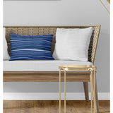 TO & FRO NAVY Lumbar Pillow By Jenny Lund