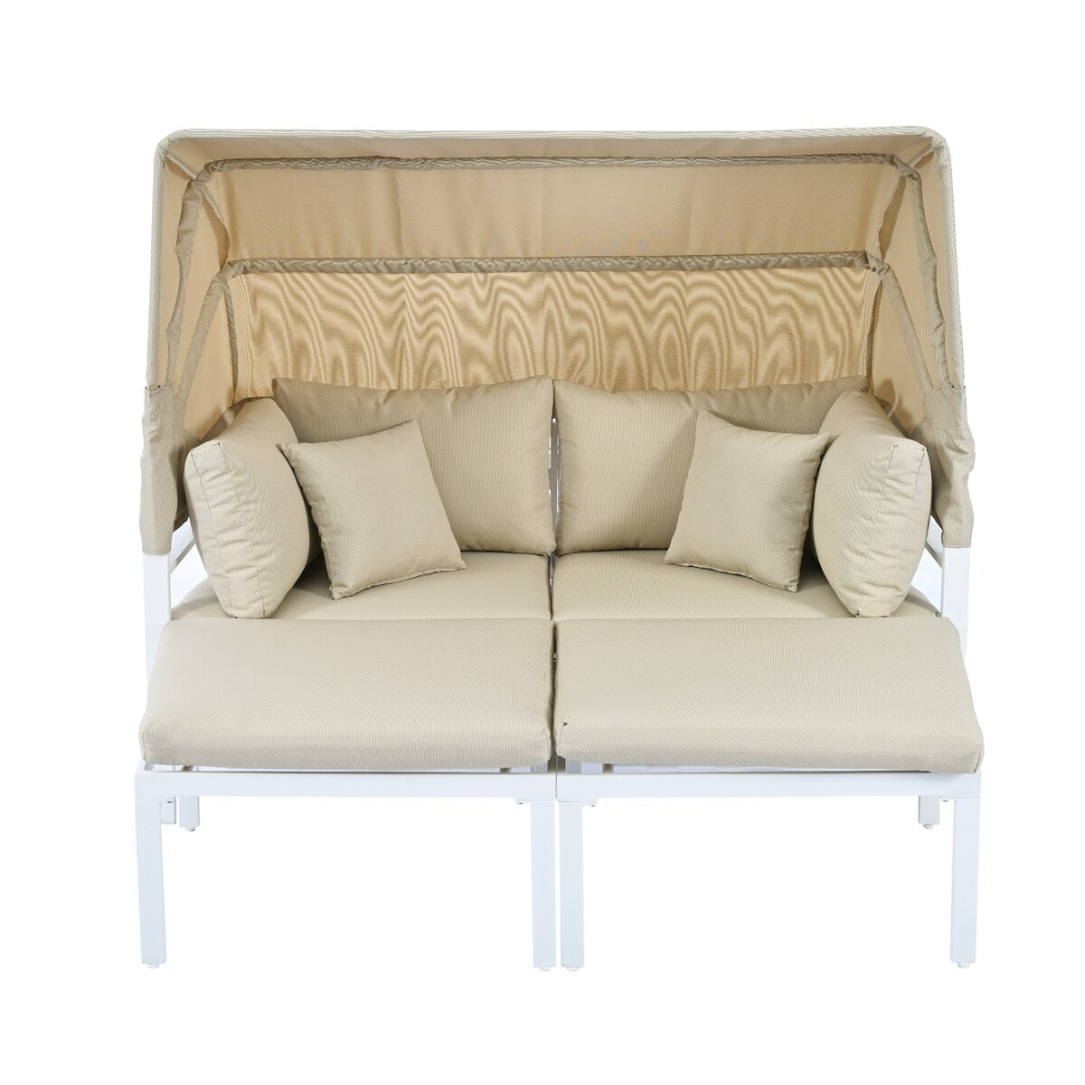TOPMAX 3-Piece Patio Daybed with Outdoor Metal Sectional Sofa Set