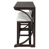 TOPMAX Farmhouse 3-Piece Counter Height Dining Table Set with USB Port