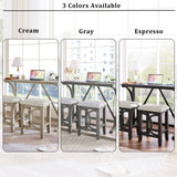 TOPMAX Farmhouse 3-Piece Counter Height Dining Table Set with USB Port
