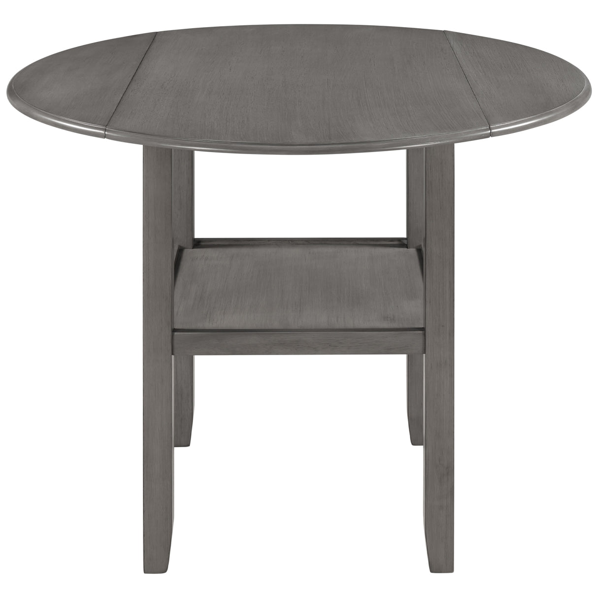 TOPMAX Farmhouse Round Counter Height Kitchen Dining Table with Drop Leaf and One Shelf for Small Places