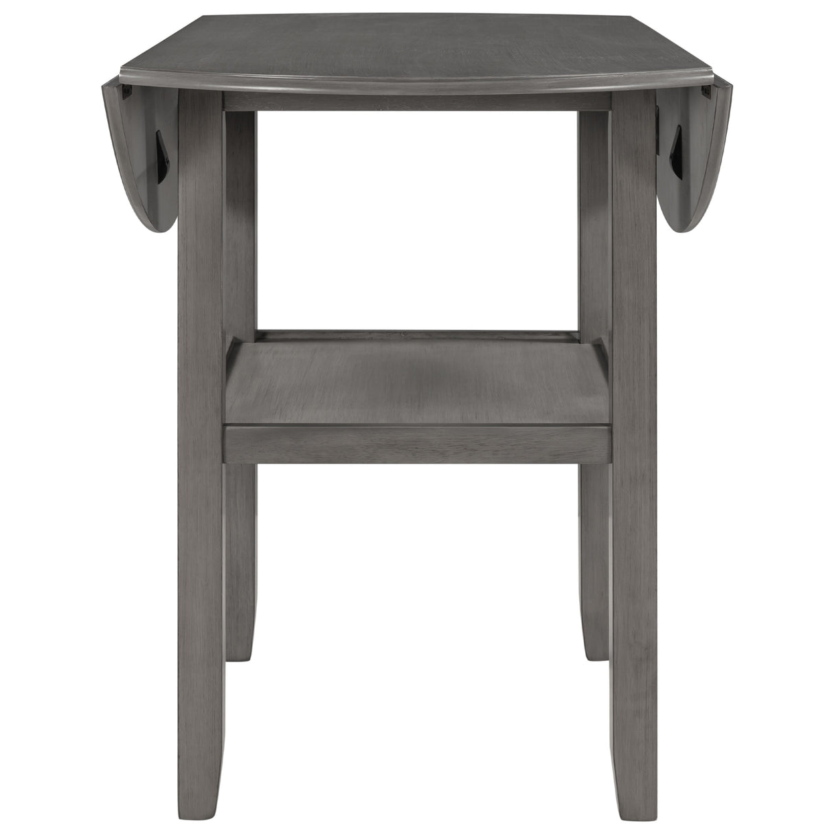 TOPMAX Farmhouse Round Counter Height Kitchen Dining Table with Drop Leaf and One Shelf for Small Places
