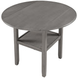 TOPMAX Farmhouse Round Counter Height Kitchen Dining Table with Drop Leaf and One Shelf for Small Places