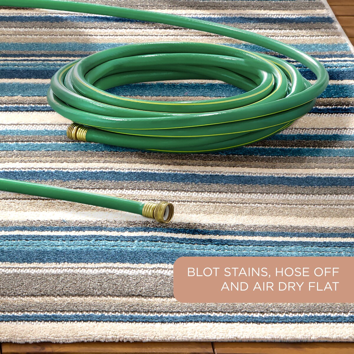 TOWN & COUNTRY EVERYDAY Rio Multicolor Stripe Indoor Outdoor Area Rug, UV Fade Resistant, High-Low Pile