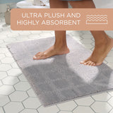 TOWN & COUNTRY EVERYDAY Ultra Plush Solid Tufted Windowpane Bath Mat, Tufted Floor Mat, Non-Slip Backing, Machine Washable