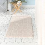 TOWN & COUNTRY EVERYDAY Ultra Plush Solid Tufted Windowpane Bath Mat, Tufted Floor Mat, Non-Slip Backing, Machine Washable