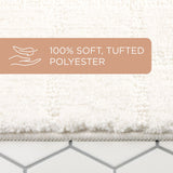 TOWN & COUNTRY EVERYDAY Ultra Plush Solid Tufted Windowpane Bath Mat, Tufted Floor Mat, Non-Slip Backing, Machine Washable