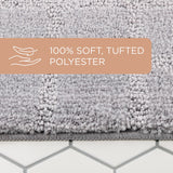 TOWN & COUNTRY EVERYDAY Ultra Plush Solid Tufted Windowpane Bath Mat, Tufted Floor Mat, Non-Slip Backing, Machine Washable