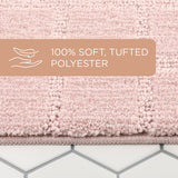 TOWN & COUNTRY EVERYDAY Ultra Plush Solid Tufted Windowpane Bath Mat, Tufted Floor Mat, Non-Slip Backing, Machine Washable