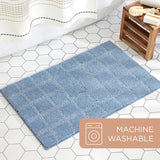 TOWN & COUNTRY EVERYDAY Ultra Plush Solid Tufted Windowpane Bath Mat, Tufted Floor Mat, Non-Slip Backing, Machine Washable