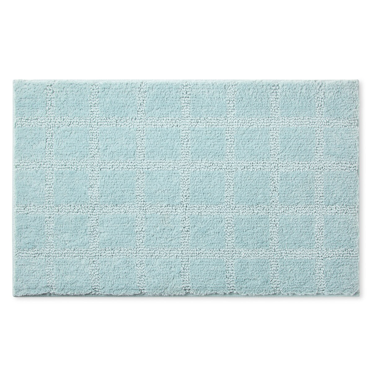 TOWN & COUNTRY EVERYDAY Ultra Plush Solid Tufted Windowpane Bath Mat, Tufted Floor Mat, Non-Slip Backing, Machine Washable