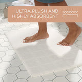 TOWN & COUNTRY EVERYDAY Ultra Plush Solid Tufted Windowpane Bath Mat, Tufted Floor Mat, Non-Slip Backing, Machine Washable