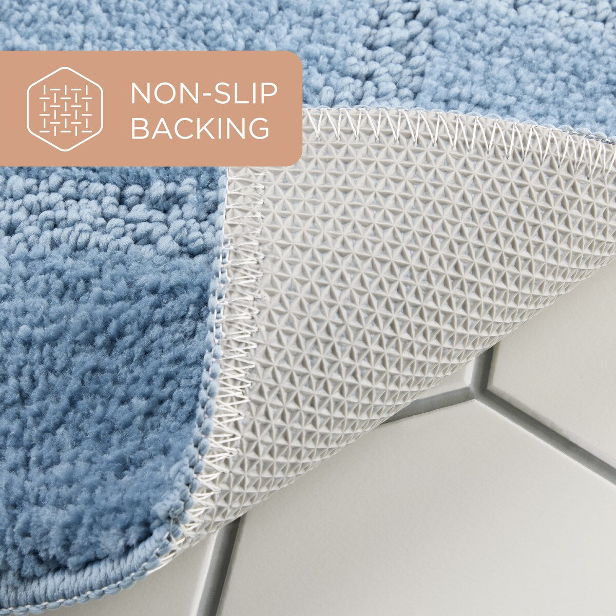 TOWN & COUNTRY EVERYDAY Ultra Plush Solid Tufted Windowpane Bath Mat, Tufted Floor Mat, Non-Slip Backing, Machine Washable