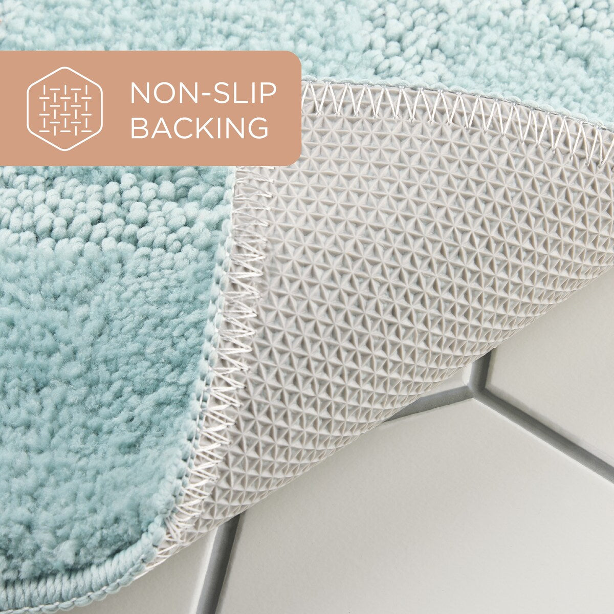 TOWN & COUNTRY EVERYDAY Ultra Plush Solid Tufted Windowpane Bath Mat, Tufted Floor Mat, Non-Slip Backing, Machine Washable