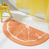 TOWN & COUNTRY PLAY Peachy Clean Peach Fruit Shaped Bath Mat, Absorbent Tufted Floor Mat, Non-Slip Backing, Machine Washable