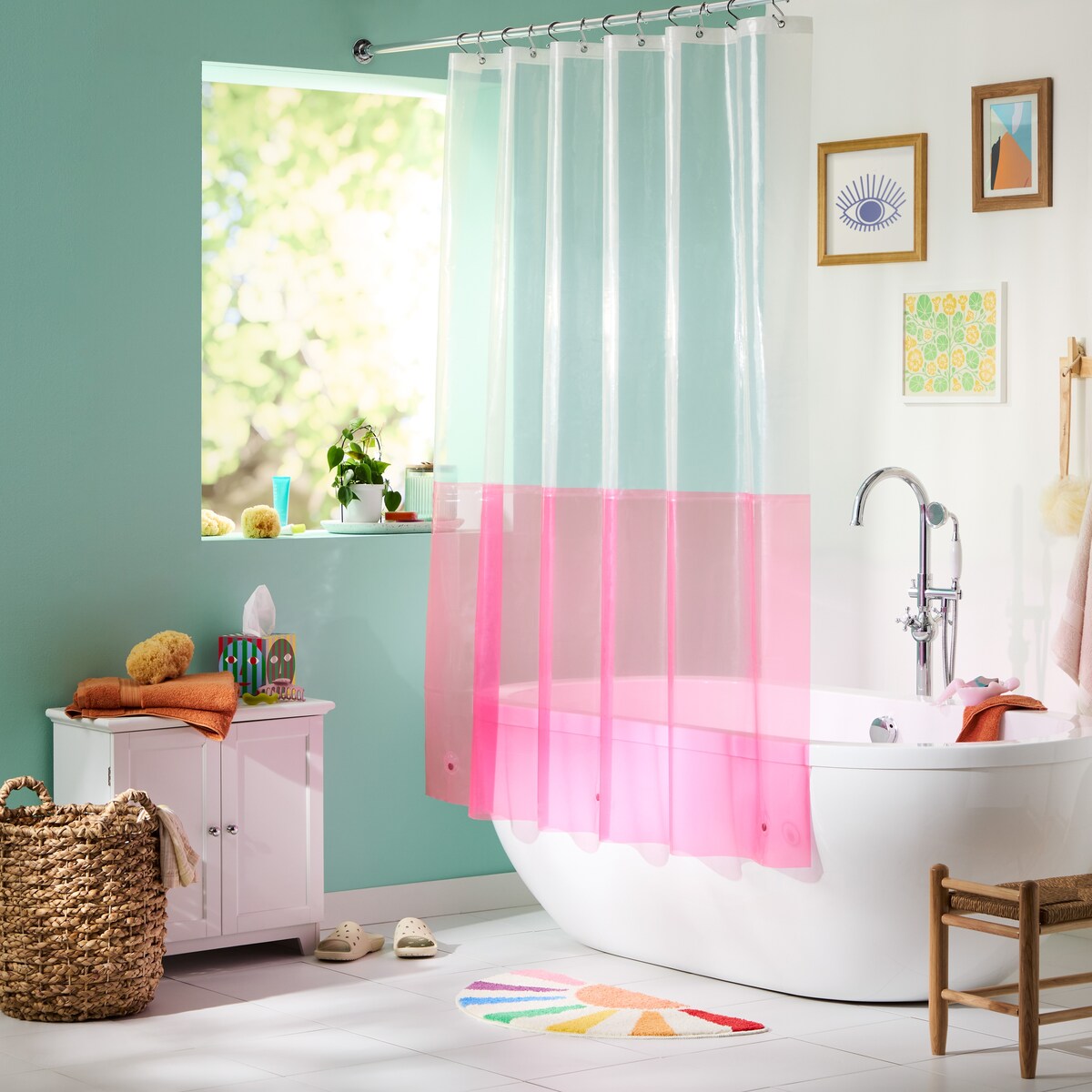 TOWN & COUNTRY PLAY Peachy Clean Peach Fruit Shaped Bath Mat, Absorbent Tufted Floor Mat, Non-Slip Backing, Machine Washable