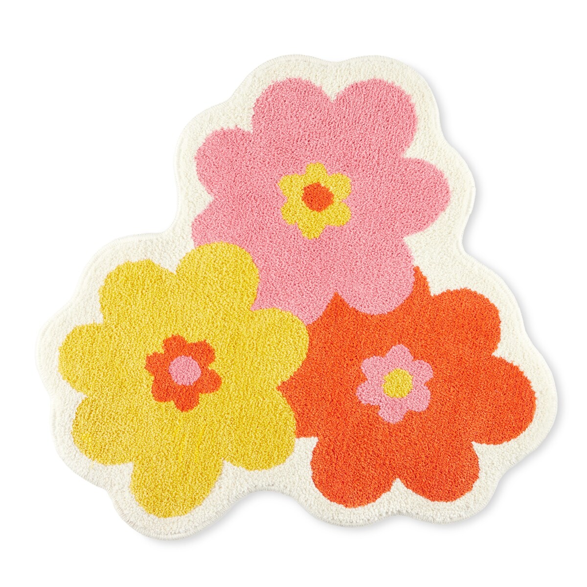 TOWN & COUNTRY PLAY Peachy Clean Peach Fruit Shaped Bath Mat, Absorbent Tufted Floor Mat, Non-Slip Backing, Machine Washable