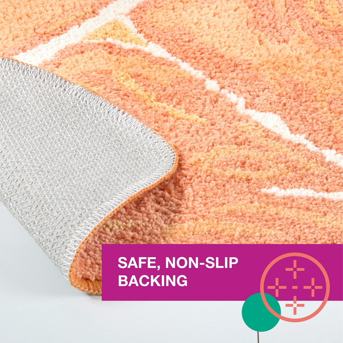 TOWN & COUNTRY PLAY Peachy Clean Peach Fruit Shaped Bath Mat, Absorbent Tufted Floor Mat, Non-Slip Backing, Machine Washable