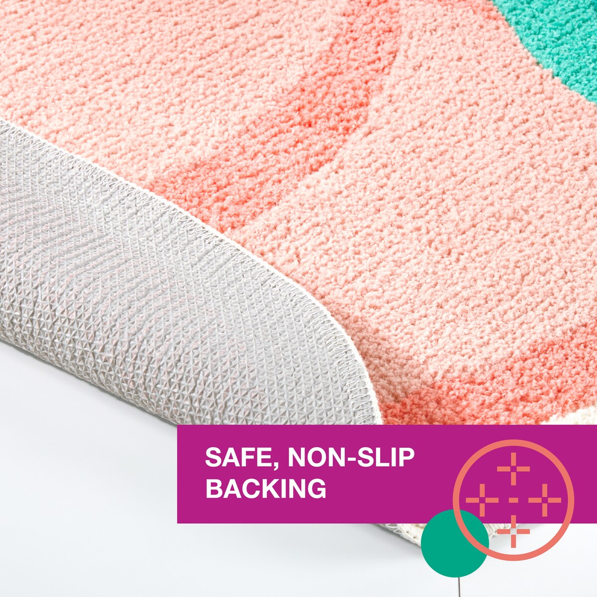 TOWN & COUNTRY PLAY Peachy Clean Peach Fruit Shaped Bath Mat, Absorbent Tufted Floor Mat, Non-Slip Backing, Machine Washable