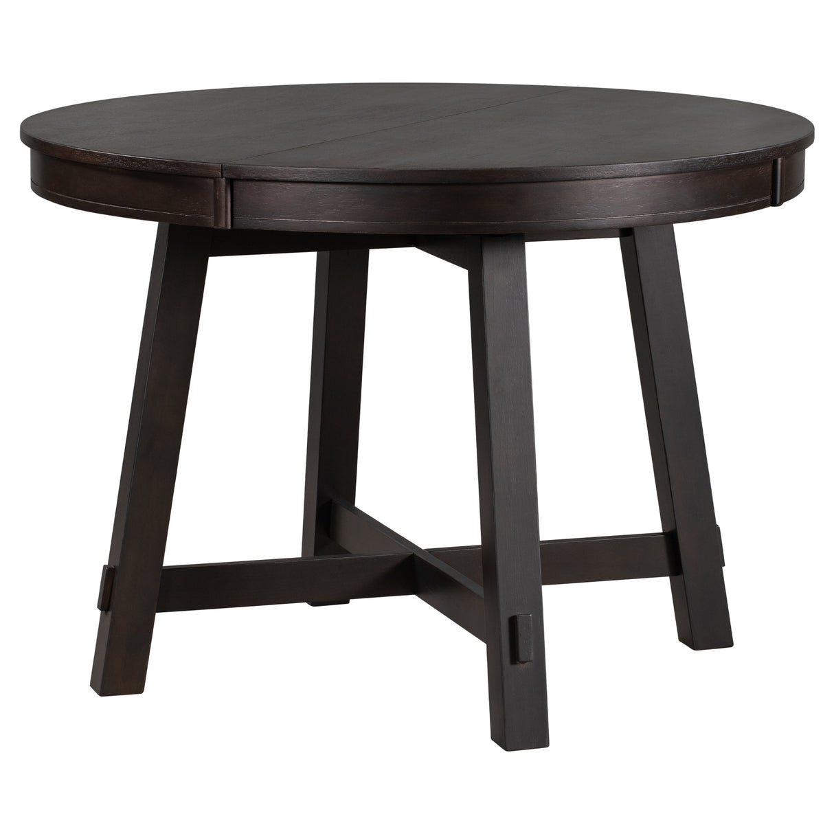 TREXM Farmhouse Round Extendable Dining Table with 16" Leaf Wood Kitchen Table