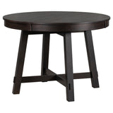 TREXM Farmhouse Round Extendable Dining Table with 16" Leaf Wood Kitchen Table