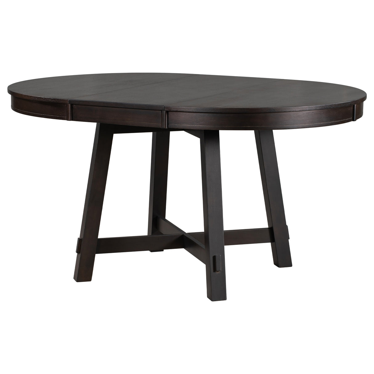 TREXM Farmhouse Round Extendable Dining Table with 16" Leaf Wood Kitchen Table
