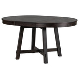 TREXM Farmhouse Round Extendable Dining Table with 16" Leaf Wood Kitchen Table