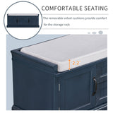 TREXM Storage Bench with Drawers and Cabinets
