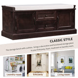 TREXM Storage Bench with Drawers and Cabinets