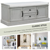 TREXM Storage Bench with Drawers and Cabinets