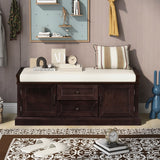 TREXM Storage Bench with Drawers and Cabinets