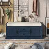 TREXM Storage Bench with Drawers and Cabinets