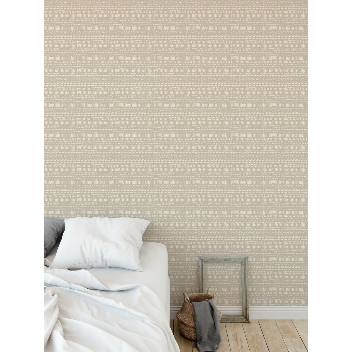 TRIBAL DANCE BEIGE Peel and Stick Wallpaper By Kavka Designs - 2' x 16
