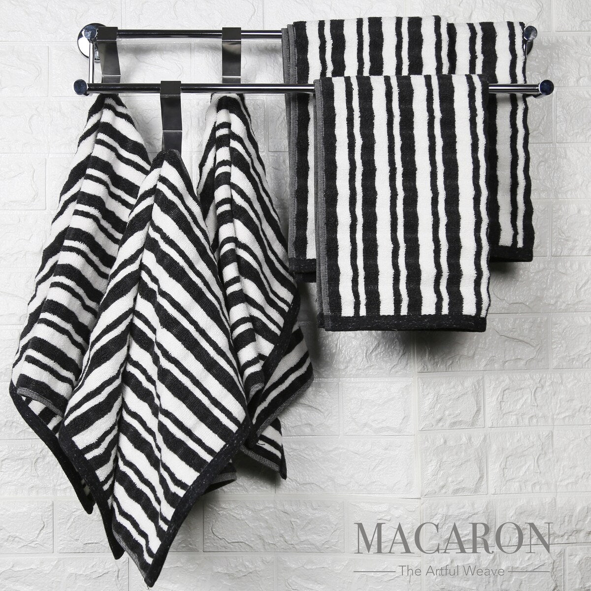 TRIDENT Macaron 600 GSM Cotton Rich Towels Set Super Absorbent